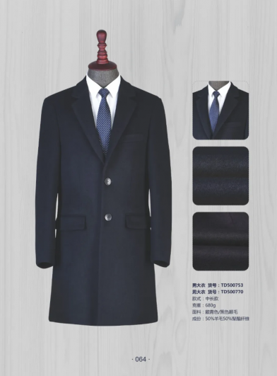 50 wool navy blue coat